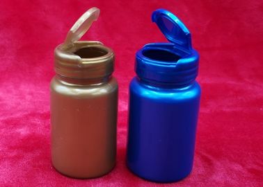 पूर्ण सेट रंगीन गोली की बोतलें, फ्लिप - टॉप कैप प्लास्टिक कैप्सूल कंटेनर खोलने / बंद करने में आसान